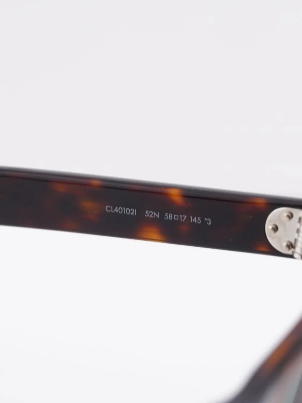 Celine Paris CL40102I 52N Square Sunglasses - Dark Havana / Green